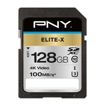 PNY P-SD128U3100EX-GE Elite-X 128 Gb Sdxc Uhs-I P-SD128U3100EX-GE