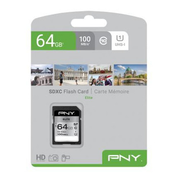 PNY P-SD64GU1100EL-GE Elite 64 Gb Sdxc Uhs-I Class P-SD64GU1100EL-GE