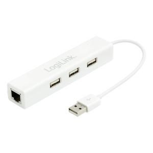 LogiLink UA0174A USB-HUB 3-Port mit Ethernet UA0174A