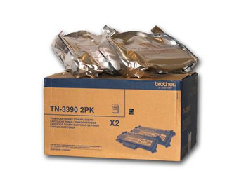 Brother TN3390TWIN TN-3390 TWIN TONER BLACK 2 Pcs TN3390TWIN