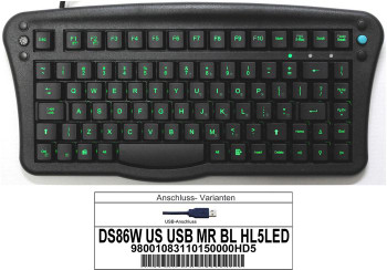 Printec 98001083110150000HD5 Keyboard DS86 W. IP-65. US. 98001083110150000HD5