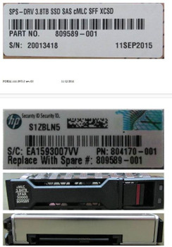 Hewlett Packard Enterprise 809589-001-RFB DRV 3.84TB SSD SAS CMLC SFF 809589-001-RFB