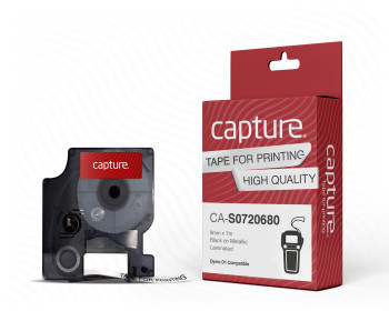 Capture CA-S0720680 9mm x 7m Black on White Tape CA-S0720680