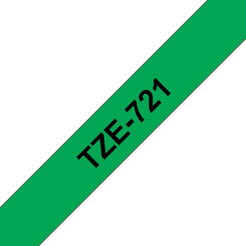 Brother TZE721 Tape Black on Green 9mm TZE721