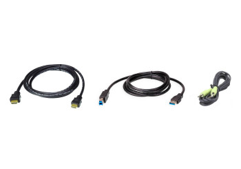 Aten 2L-7D02UHX3 2L-7D02UHX3 KVM cable Black 2L-7D02UHX3