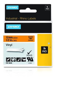 DYMO 18435 18435 12mm Orange Vinyl Tape 18435