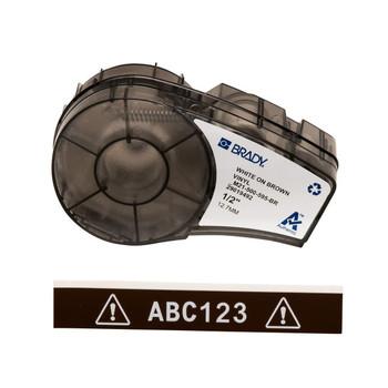 Brady M21-500-595-BR White on Brown Vinyl tape for M21-500-595-BR