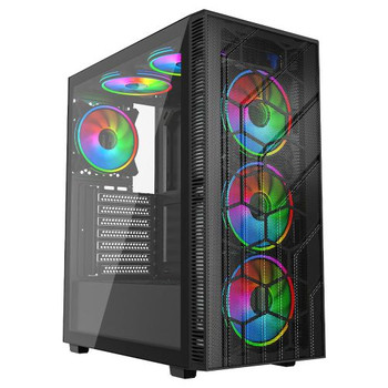 Vida Sirocco V2 Black Argb Gaming Case W/ Glass Window Atx 6X Argb Fans Mesh Fro SIROCCOV26F-BLK Vida Sirocco V2 Black Argb Gaming Case W/ Glass Window Atx 6X Argb Fans Mesh Fro SIROCCOV26F-BLK
