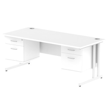 Dynamic Impulse W1800 X D800 X H730mm Straight Office Desk Cantilever Leg With 2 MI002228 Dynamic Impulse W1800 X D800 X H730mm Straight Office Desk Cantilever Leg With 2 MI002228