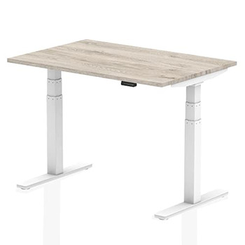 Dynamic Air 1200 X 800Mm Height Adjustable Desk Grey Oak Top White Leg HA01162 HA01162 Dynamic Air 1200 X 800Mm Height Adjustable Desk Grey Oak Top White Leg HA01162 HA01162