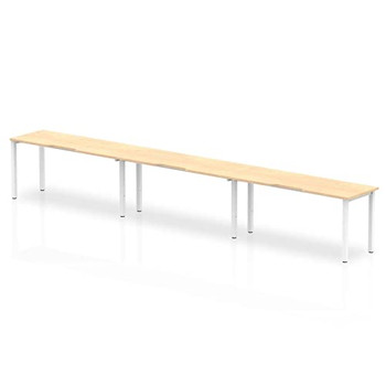 Dynamic Evolve Plus 1200Mm Single Row 3 Person Desk Maple Top White Frame BE399 BE399 Dynamic Evolve Plus 1200Mm Single Row 3 Person Desk Maple Top White Frame BE399 BE399
