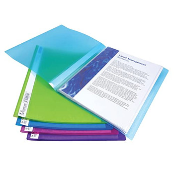 Rapesco A4 Flexi Display Book 20 Pocket Assorted Colours Pack 10 0916