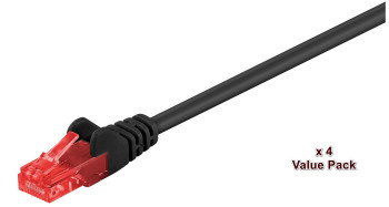 MicroConnect V-UTP620SVP U/UTP CAT6 20M Black 4 PACK V-UTP620SVP