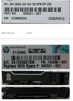 Hewlett Packard Enterprise 809591-001 DRV 300GB HDD SAS 15K RPM 809591-001