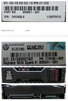 Hewlett Packard Enterprise 809601-001 DRV 4TB HDD SAS 7.2K RPM LFF 809601-001