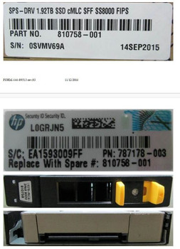Hewlett Packard Enterprise 810758-001 DRV 1.92TB SSD CMLC SFF SS8000 810758-001