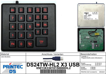 Printec 05013X33010150000HL DS24TW-HL2 X3 USB 05013X33010150000HL