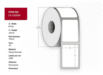 Capture CA-LB3064 Label 47x25. Core 25. CA-LB3064