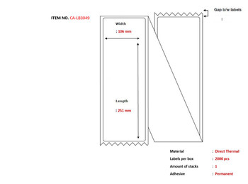 Capture CA-LB3049 Label 106 x 251. Core CA-LB3049