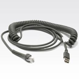 Zebra CBA-U12-C09ZAR Cable-type A. USB 9ft. coiled CBA-U12-C09ZAR