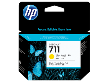 Hp 711 Yellow Standard Capacity Ink Cartridge Multipack 3 X 29 Ml Pack 3 - CZ136 CZ136A