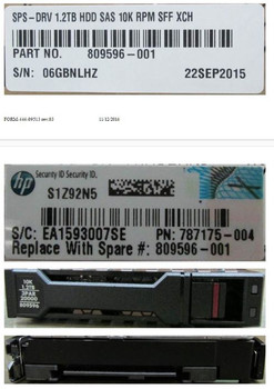 Hewlett Packard Enterprise 809596-001 DRV 1.2TB HDD SAS 10K RPM 809596-001