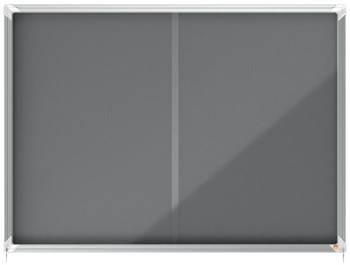 Nobo Premium Plus Grey Felt Lockable Noticeboard Display Case 18 X A4 1355X970mm 1915338 Nobo Premium Plus Grey Felt Lockable Noticeboard Display Case 18 X A4 1355X970mm 1915338