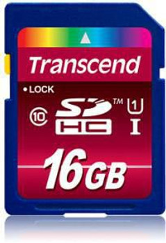 Transcend TS16GSDHC10U1 SDHC UHS-I 16GB Class 10 TS16GSDHC10U1