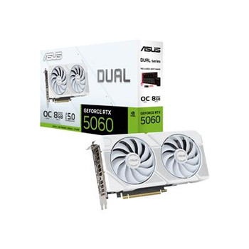 Asus Geforce Rtx 5060 Dual Oc White 8Gb Gddr7/Pci Express 5.0/2565Mhz/28000Mhz DUAL-RTX5060-O8G-WHITE