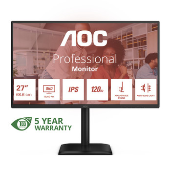 AOC E4 Q27E4U 68.6 cm 27" 2560 x 1440 pixels Quad HD LED 4 ms Black Q27E4U