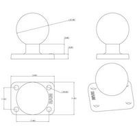 RAM Mounts RAM-202U-152 RAM base. 1.5" x 2". C-size RAM-202U-152