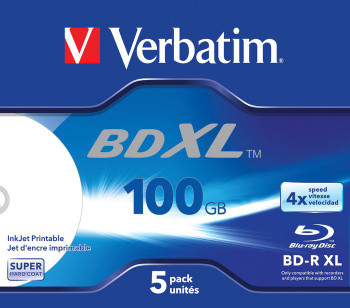 Verbatim 43789 BD-R XL 100GB 4X. 5 pack 43789