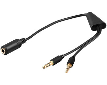 MicroConnect AUDAL 3.5mm 4pin F - 2x3.5mm M Black AUDAL