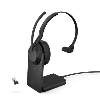 Jabra Evolve2 55 Link 380 USB-A UC Mono Headset and Stand EVOLVE255AUCMONOSTAND