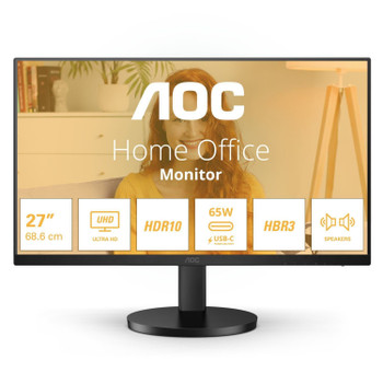 Aoc B3 27 " 3840 X 2160 Pixels 4K Ultra Hd Ips Panel Hdr10 Hdmi Usb-C Monitor U27B3CF