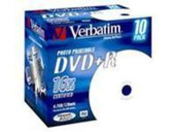 Verbatim 43508 DVD+R  16X 4.7GB Wide Print. 43508