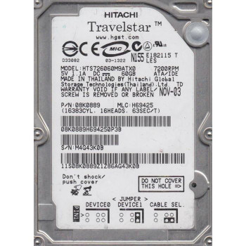 HGST 08K0889-RFB 60GB IDE 7200RPM 8MB 9.5MM EA 08K0889-RFB