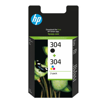 HP 3JB05AE 304 2-Pack Black/Tri-color 3JB05AE