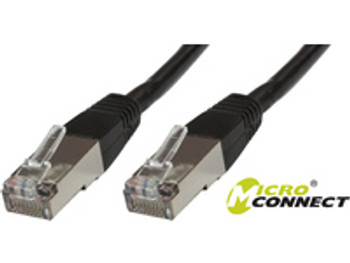 MicroConnect SSTP60025S S/FTP CAT6 0.25m Black LSZH SSTP60025S