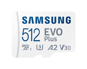 Samsung Evo Plus 512Gb V30 A2 Microsdxc Memory Card And Adapter MB-MC512SA/EU Samsung Evo Plus 512Gb V30 A2 Microsdxc Memory Card And Adapter MB-MC512SA/EU