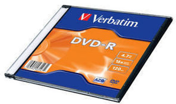 Verbatim W125625481 DVD-R AZO 4.7GB 16X SINGLE SC 43547
