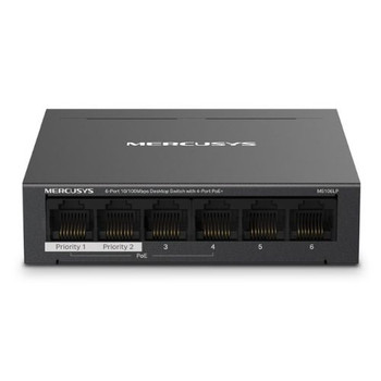 Mercusys MS106LP 6-Port 10/100Mbps Desktop Switch with 4-Port POE+ Metal Case MS106LP