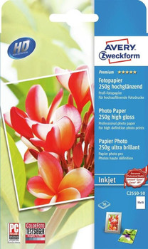 Avery C2550-50 Photo Paper White High-Gloss C2550-50