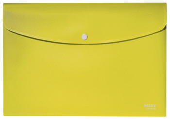 Leitz Recycle Polypropylene Document Wallet With Push Button Closure Yellow 4678 46780015