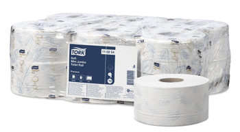 Tork T2 Soft Mini Jumbo Toilet Roll 2 Ply 850 Sheets Premium White Pack 12 - 110 110254