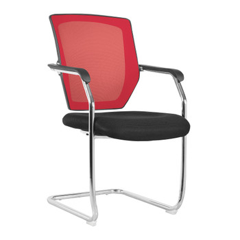 Nautilus Designs Nexus Designer Medium Back Two Tone Mesh Visitor Chair Sculptur BCM/K512V/RD Nautilus Designs Nexus Designer Medium Back Two Tone Mesh Visitor Chair Sculptur BCM/K512V/RD