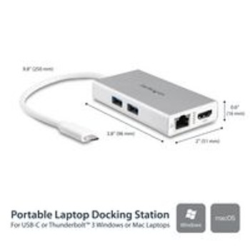 StarTech.com DKT30CHPDW USB-C ADAPTER MULTIPORT DKT30CHPDW StarTech.com DKT30CHPDW USB-C ADAPTER MULTIPORT DKT30CHPDW