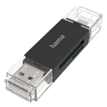 Hama External Usb 2.0 Otg Card Reader Usb-A + Micro Usb Sd/Microsd Black Usb Pow 00200130