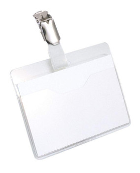 Durable Name Badge With Clip 60X90mm Transparent Pack 25 810619 810619