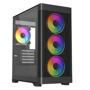Vida Zephyr V2 Black Argb Gaming Case W/ Glass Window Micro Atx 4X Argb Fans 6-P ZEPHYRV2-BLK Vida Zephyr V2 Black Argb Gaming Case W/ Glass Window Micro Atx 4X Argb Fans 6-P ZEPHYRV2-BLK